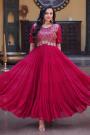 Deep Pink Georgette Embroidered Anarkali Dress