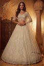 Ivory Net Embroidered Lehenga Set