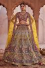 Multicolor Silk Hand Embroidered Lehenga Set