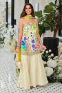 Ivory & Multicolor Chinon Silk Printed & Embroidered Sharara Kurta Set
