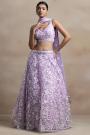 Lavender Net Embroidered Lehenga Set