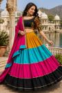 Black & Multicolor Printed & Gamthi Embroidered Navratri Chaniya Choli Set