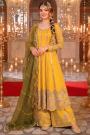 Lemon Yellow Georgette Embroidered Anarkali Suit With Organza Dupatta