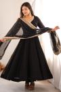 Black Embroidered Georgette Anarkali Set