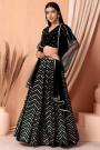 Black Georgette Embroidered Lehenga Set