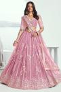 Blush Pink Net Embroidered Lehenga Set