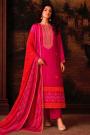 Pink & Red Bandhani Print Gajji Silk Hand Embroidred & Laced Kurta Set
