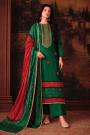 Green Bandhani Print Gajji Silk Hand Embroidred & Laced Kurta Set